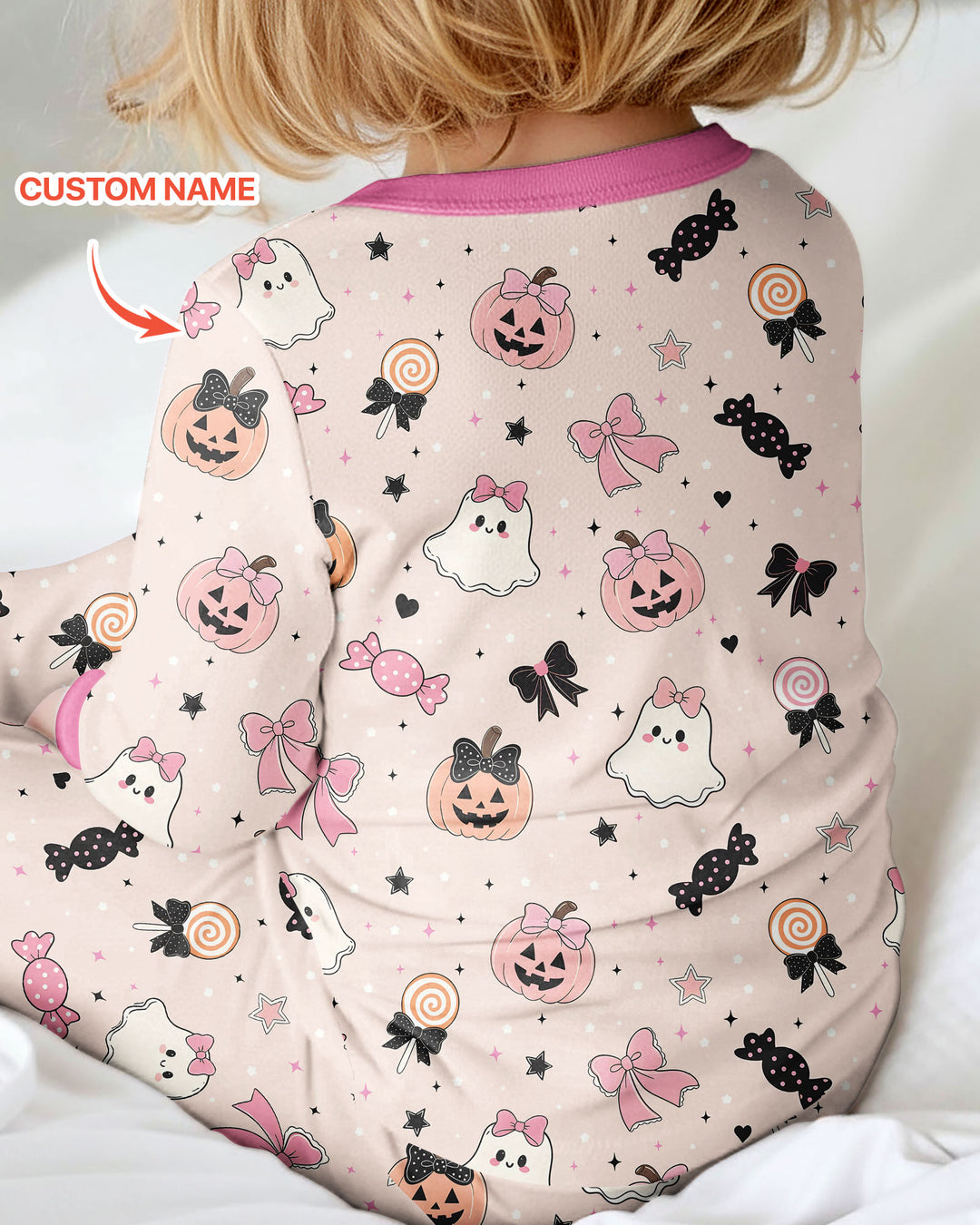Custom Name Cute Ghost My First Halloween  Bamboo Convertible Zippy