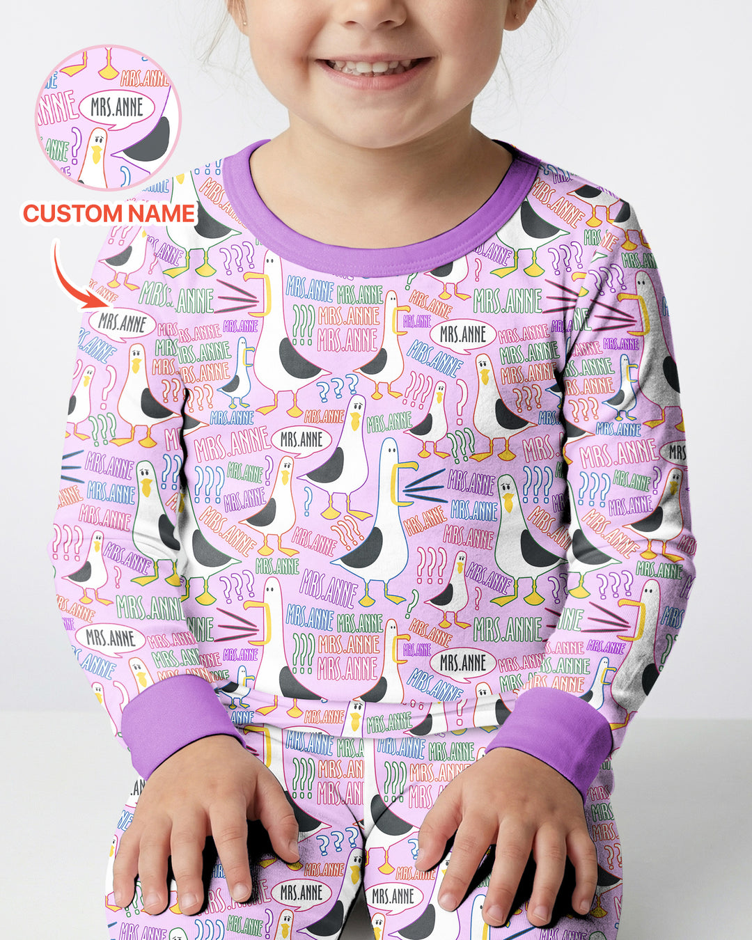 Teacher Teacher Teacher Funny Seagull Bamboo Two Piece Long Sleeve Pajama Set