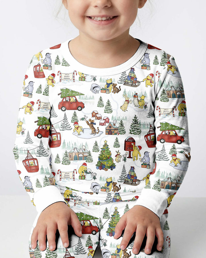 Holiday Village Friends Bamboo Two Piece Long Sleeve Pajama Set
