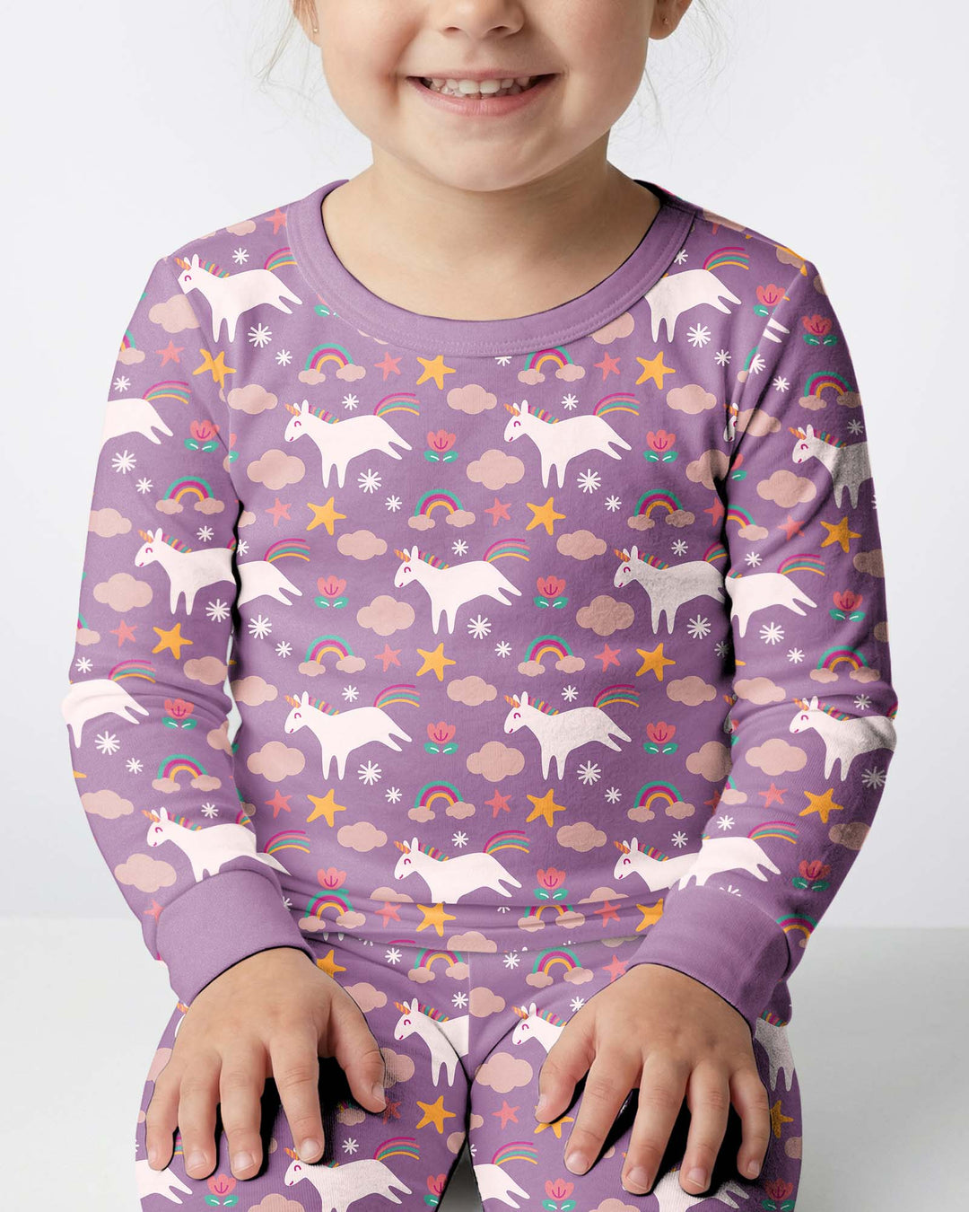 Purple Unicorns Bamboo Two Piece Pyjamas Set