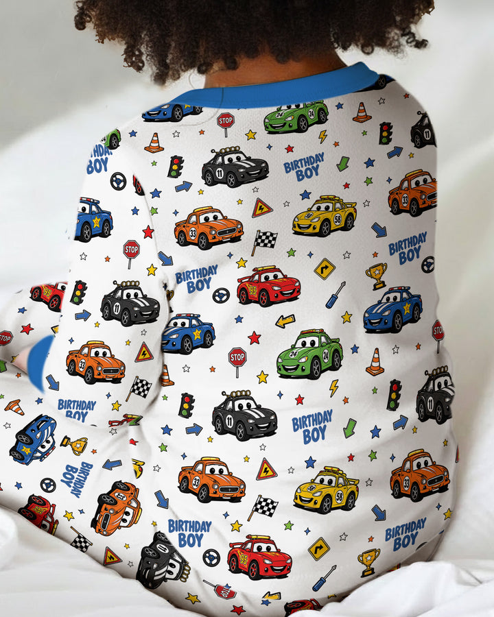 Birthday Racing Adventure Bamboo Two Piece Long Sleeve Pajama Set