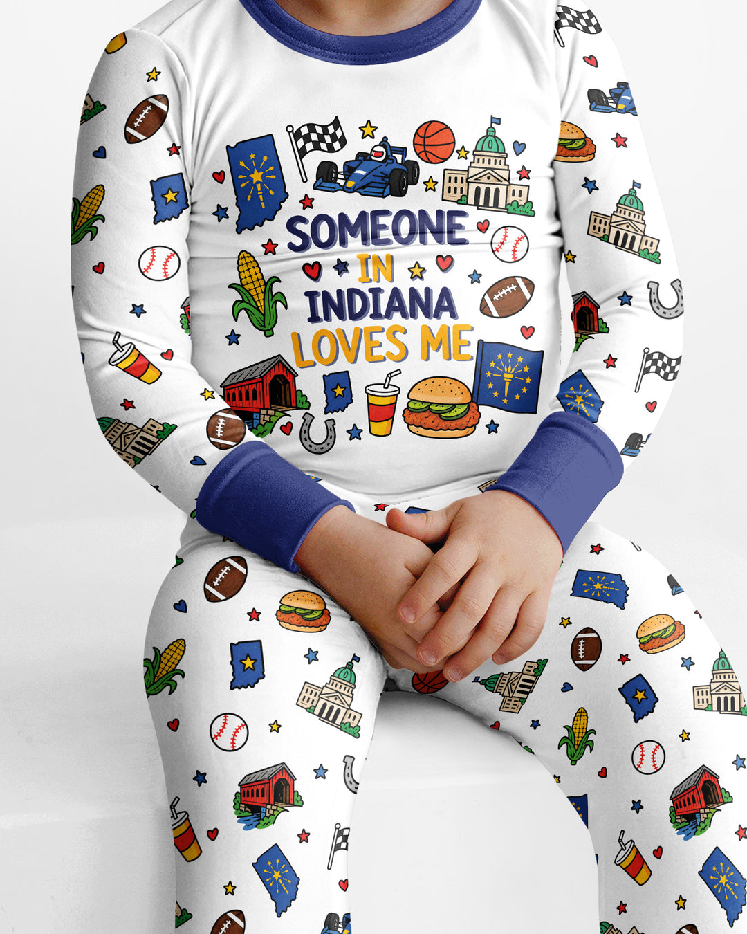 Someone in Indiana Loves Me Bamboo Two Piece Long Sleeve Pajama Set