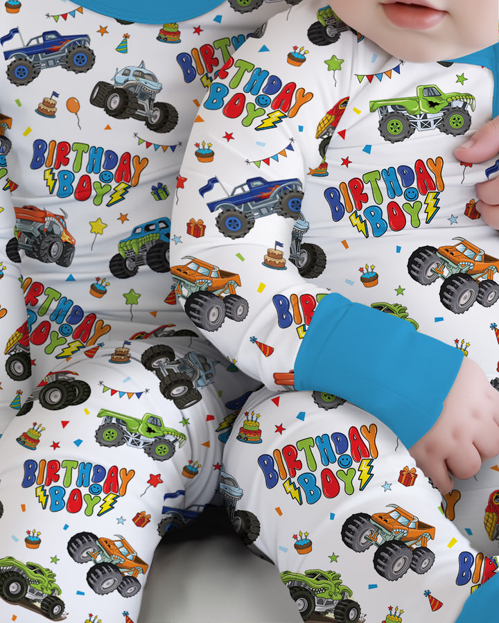 Monster Truck Birthday Boy Bamboo Convertible Zippy