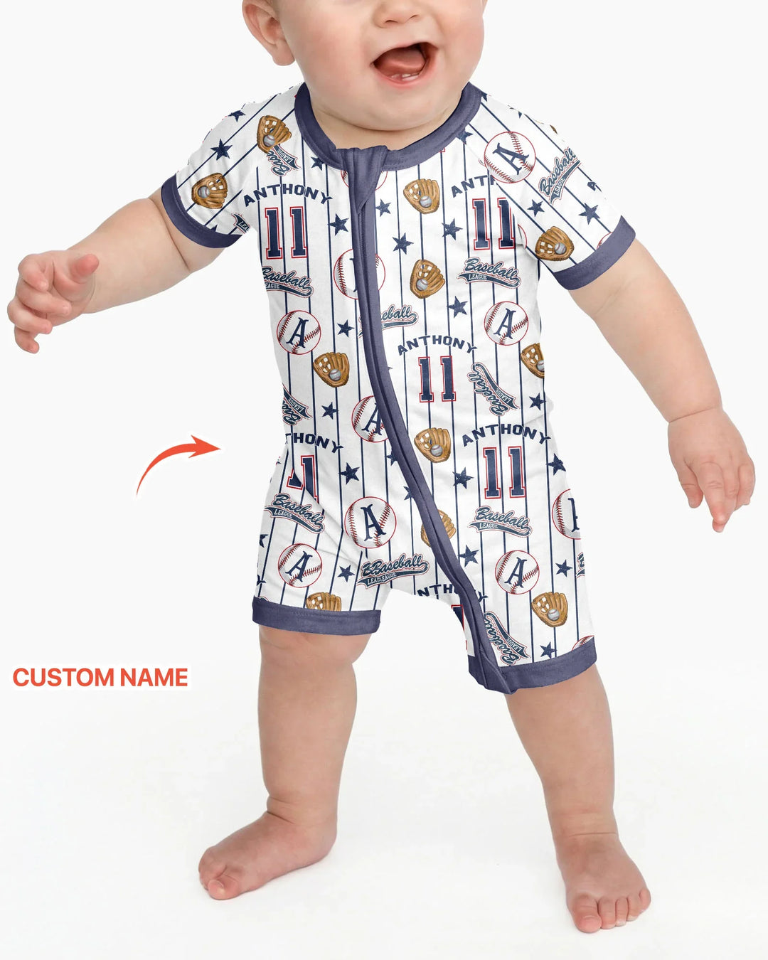 Custom Name Baseball Time Bamboo Shorty Zippy
