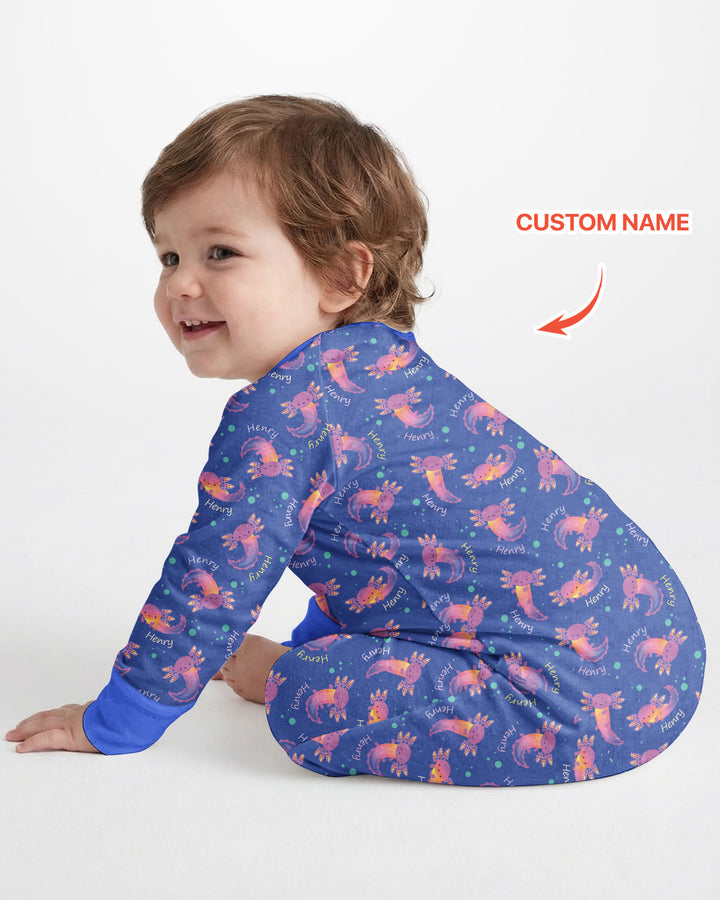 Axolotl Glow Custom Name Bamboo Convertible Zippy