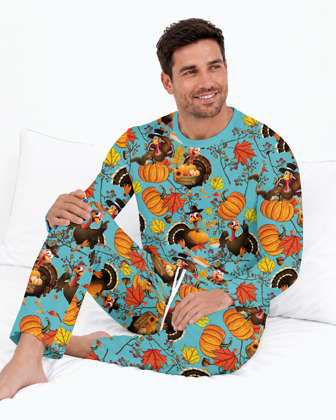 Autumn Turkey Chicken Bamboo Men's Pajama Set