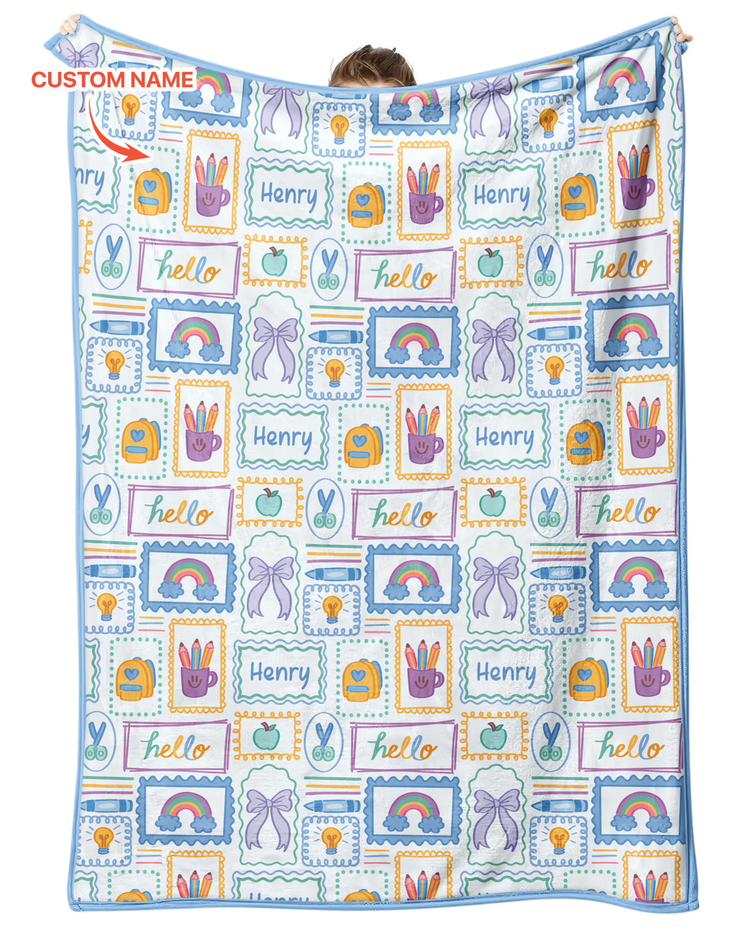 Custom Name Hello School Bamboo Blanket
