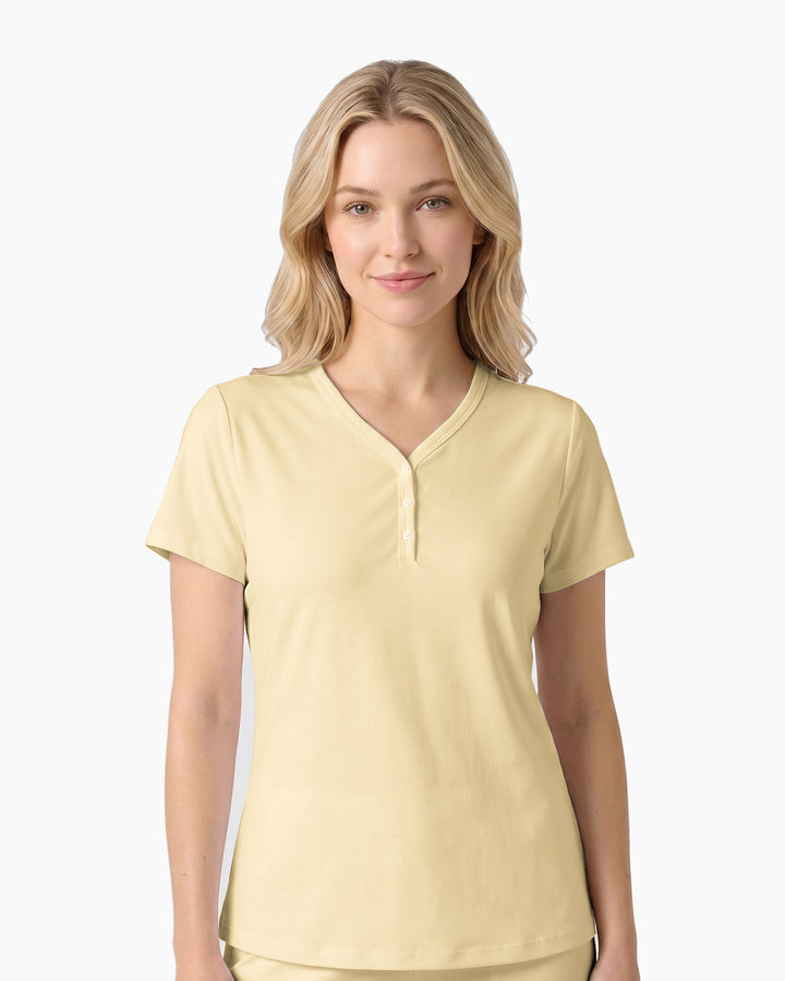 Solid Color Bamboo Women Short Sleeve Short Pajama Set