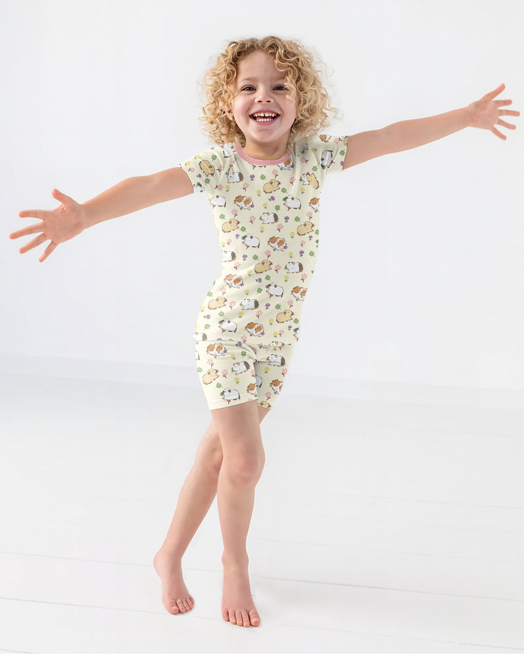 Guinea Pig Garden Bamboo Two Piece Short Sleeve Shorts Pajama Set