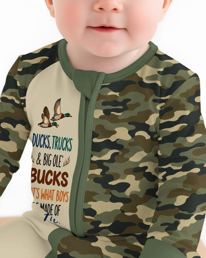 Custom Name Ducks, Trucks & Big Ole' Bucks Bamboo Convertible Zippy