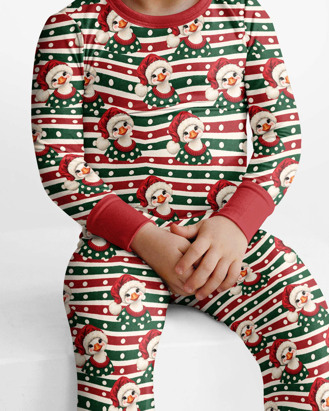 Santa Duck Bamboo Two Piece Long Sleeve Pajama Set