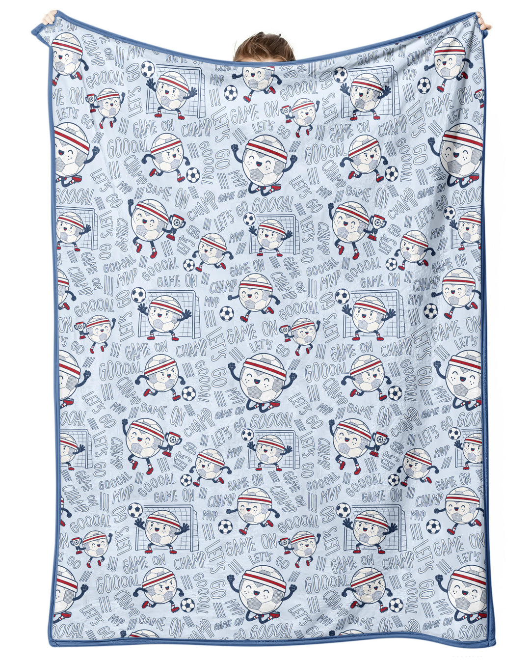 Happy Soccer Ball Family Matching Bamboo Blanket