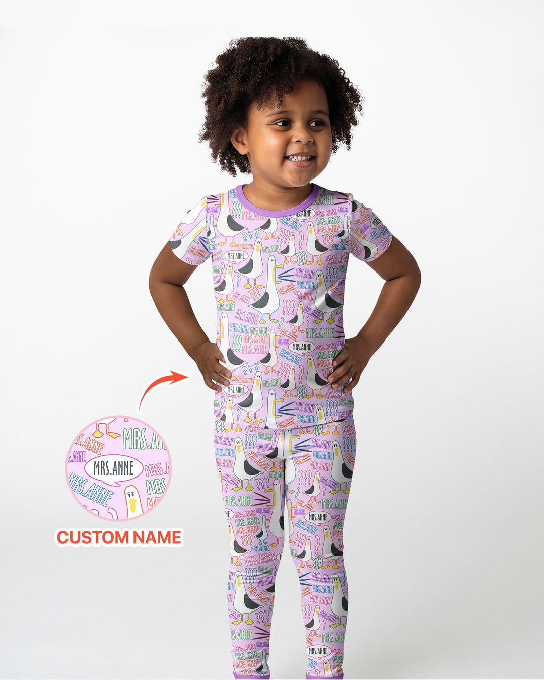 Teacher Teacher Teacher Funny Seagull Bamboo Two Piece Short Sleeve Pajama Set