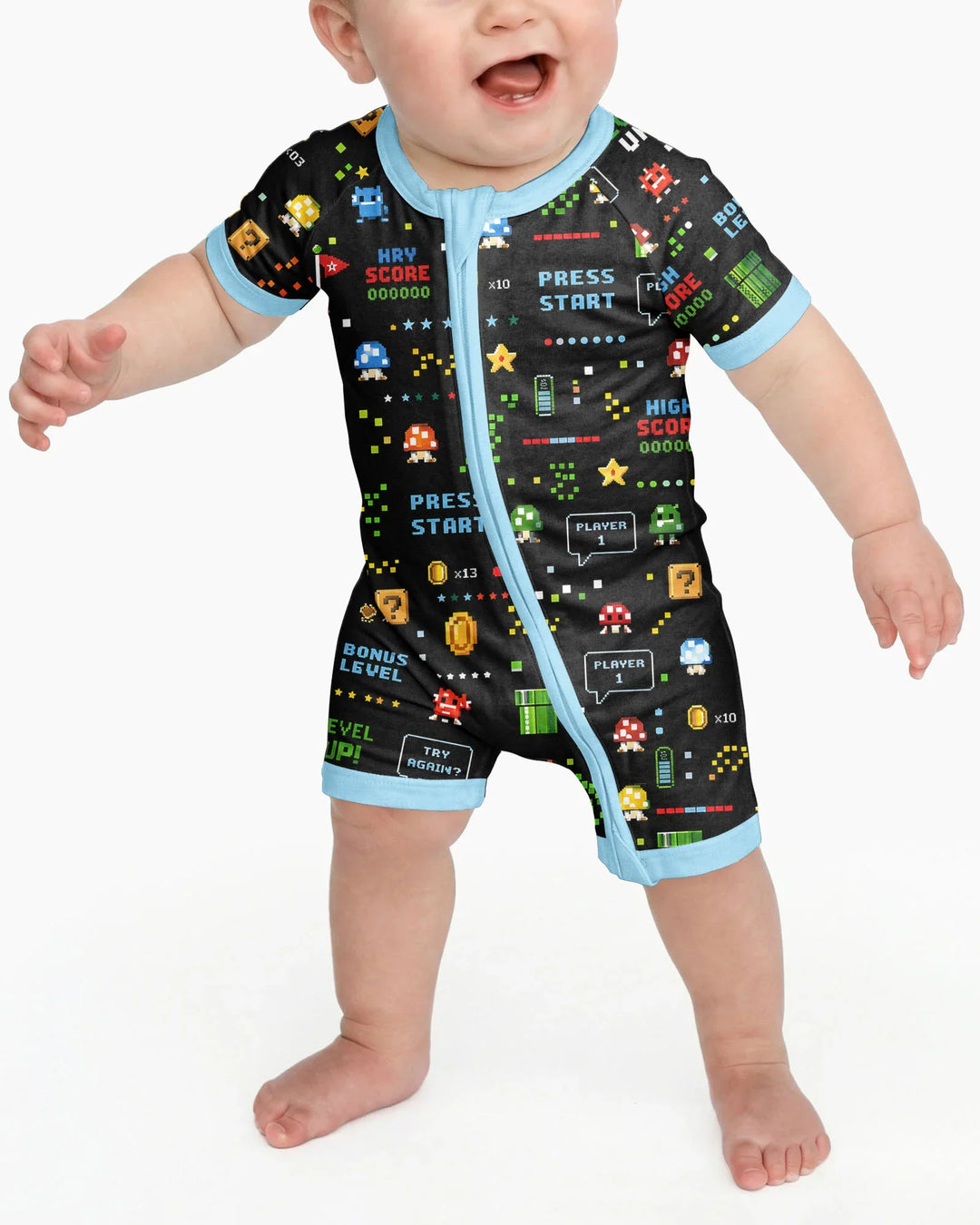 Pixel Game Lover Matching Bamboo Shorty Zippy