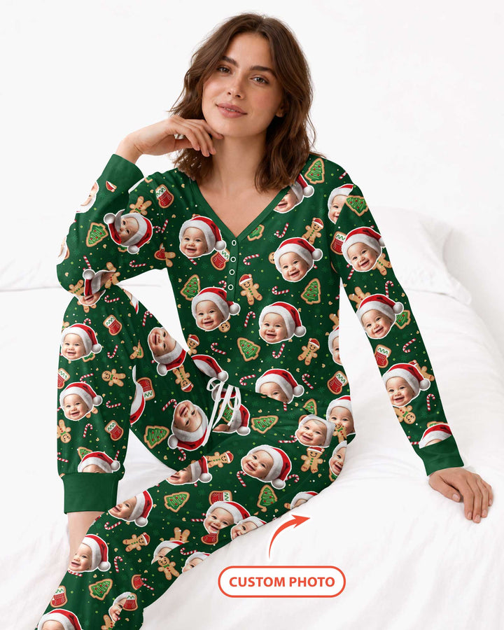 Custom Photo Funny Family Bamboo Women Pajama Set