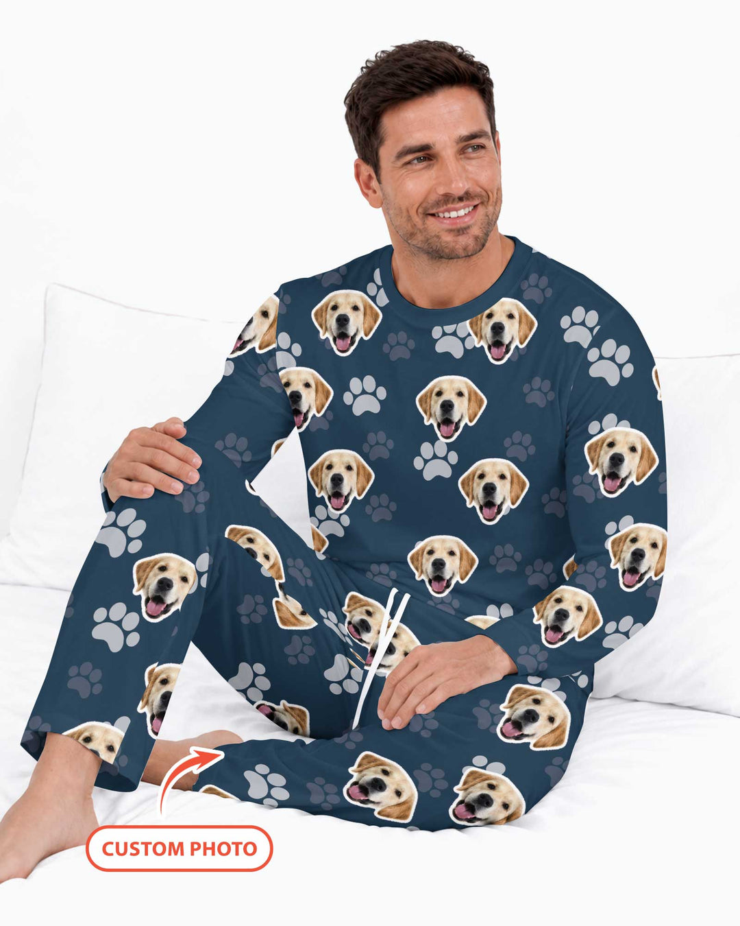 Personalized Dog & Cat Photo Bamboo Men's Pajama Set