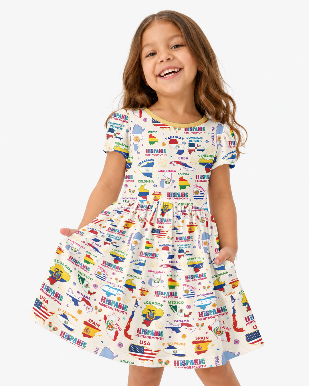 Hispanic Heritage Month Country Flags Bamboo Twirl Dress