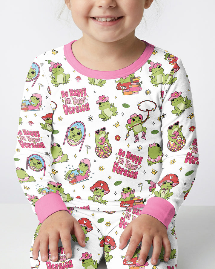 Be Happy In Your Version Bamboo Two Piece Long Sleeve Pajama Set