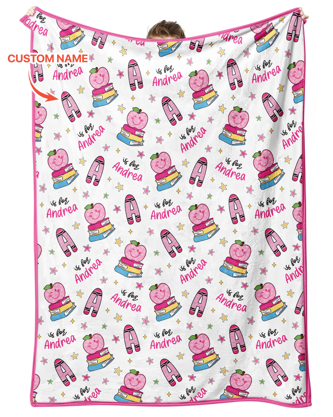 Custom Name Crayon Alphabet Bamboo Blanket