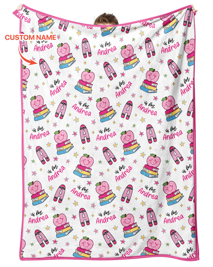 Custom Name Crayon Alphabet Bamboo Blanket