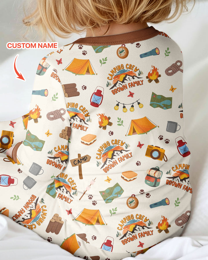 Custom Name Camping Crew Family Matching Bamboo Convertible Zippy