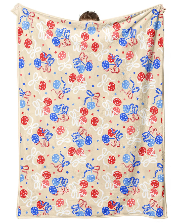 Cherry America 4th of July Bamboo Blanket