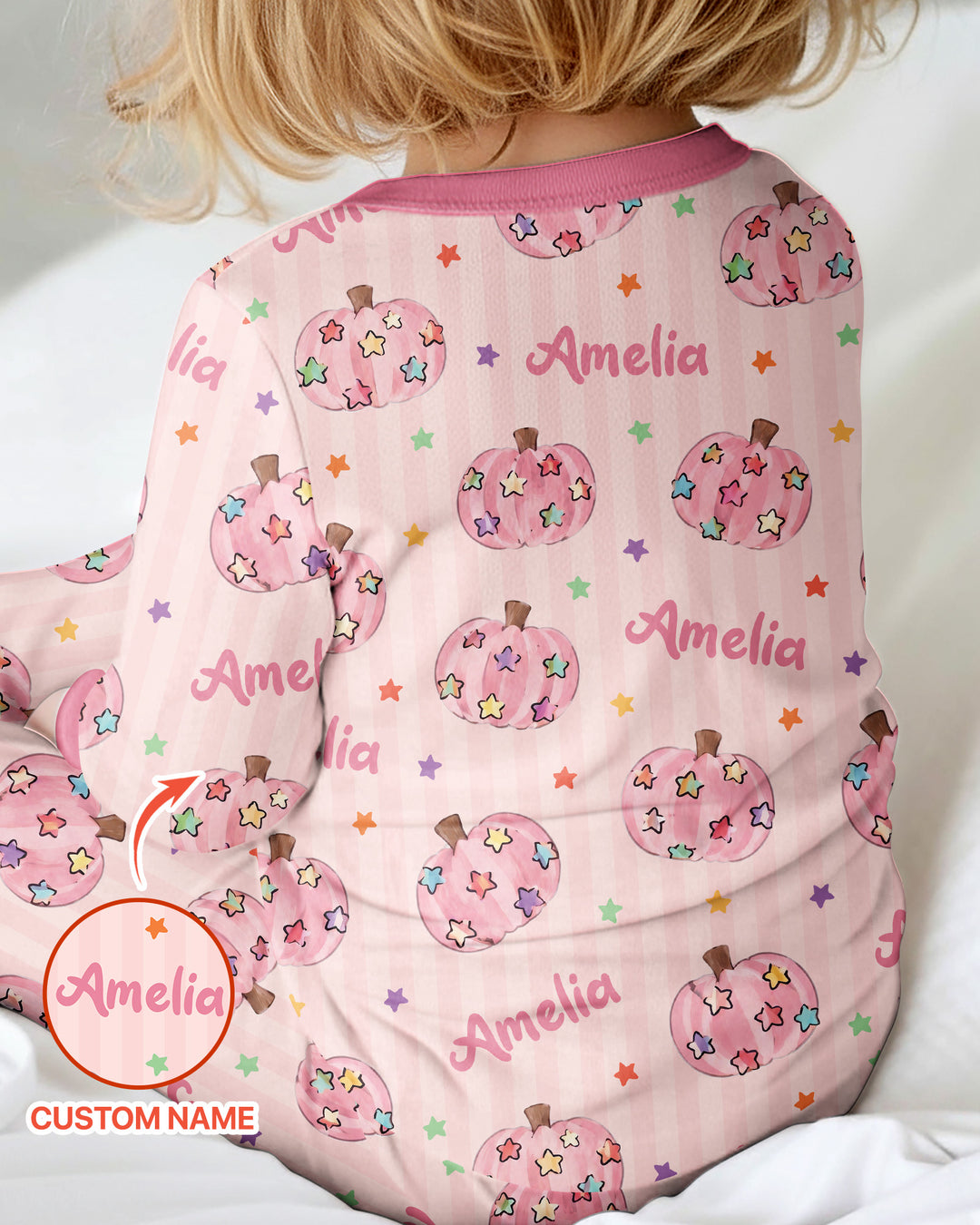 Colorful Star Pumpkin Custom Name Bamboo Convertible Zippy