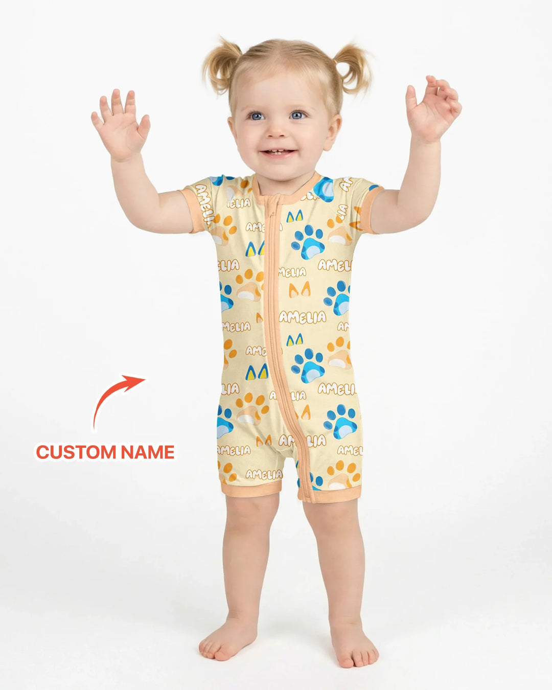 Custom Name Favourite Blue Dog Family Matching Bamboo Shorty Zippy