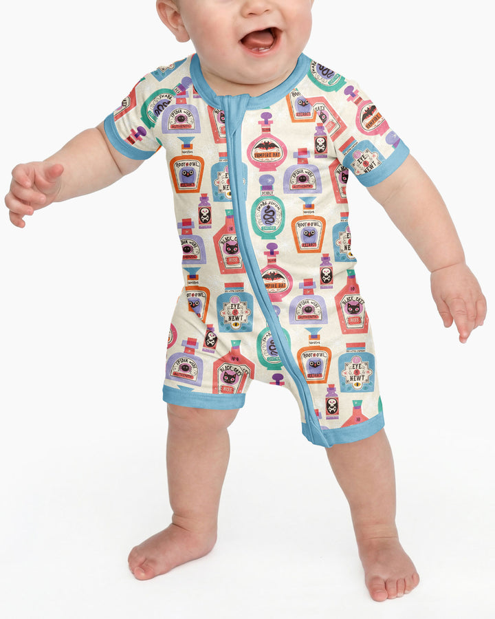 Retro Halloween Potions Bamboo Shorty Zippy