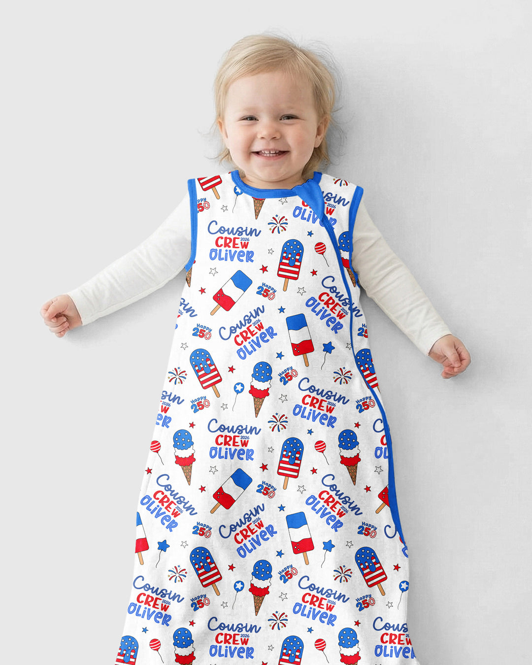 Custom Name 4th of July Cousin Crew Bamboo Sleep Bag