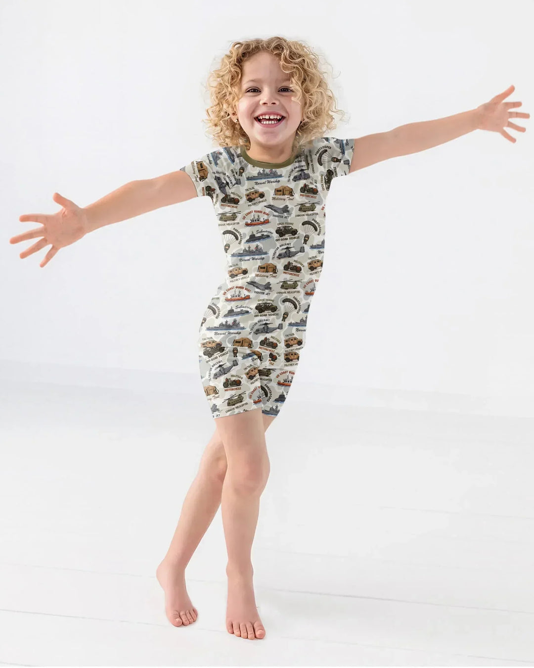 Little Hero Military Family Matching Bamboo Two Piece Short Sleeve Shorts Pajama Set