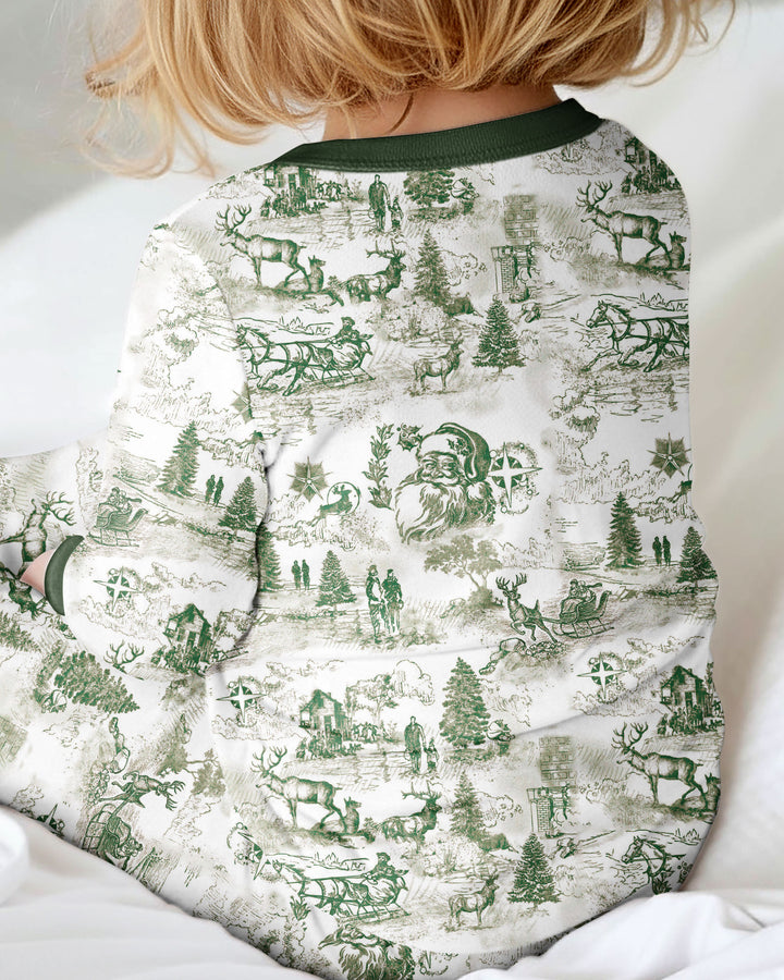 Merry Christmas Toile  Bamboo Convertible Zippy