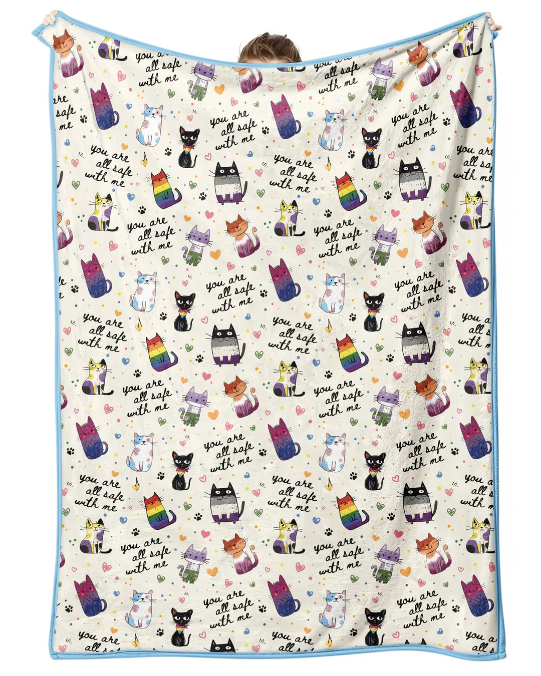 Loved & Safe Kitties Family Matching Bamboo Blanket