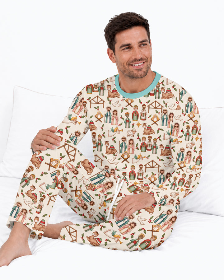 Holy Night Nativity Bamboo Men's Pajama Set