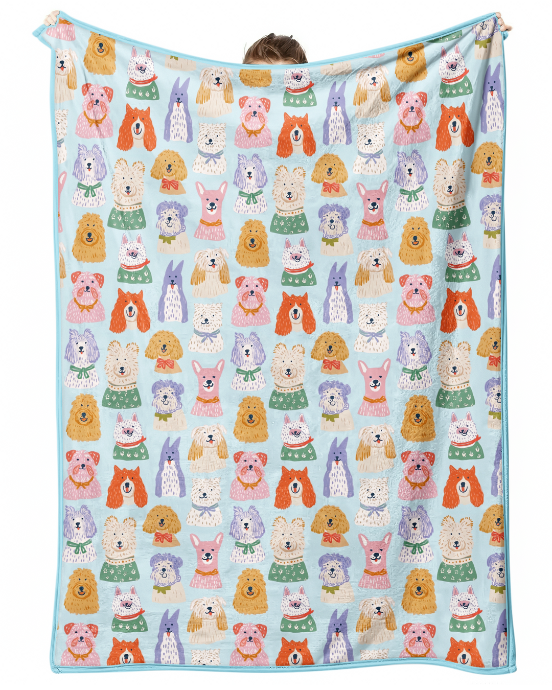 Whimsical Puppy Parade Family Matching Bamboo Blanket