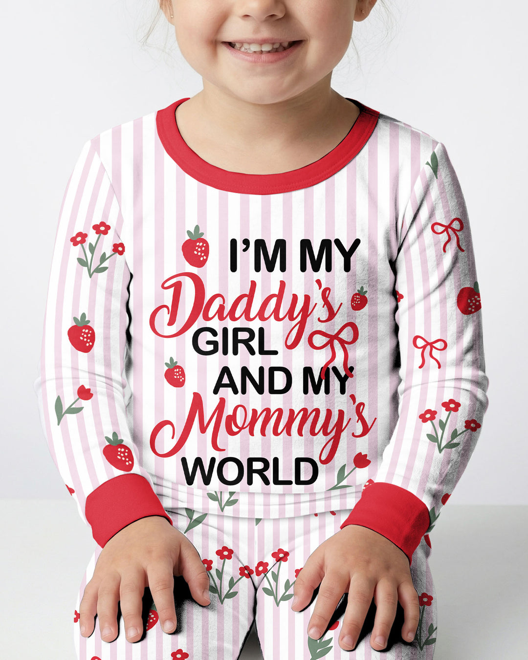 I'm My Daddy's Girl And My Mommy's World Bamboo Two Piece Long Sleeve Pajama Set