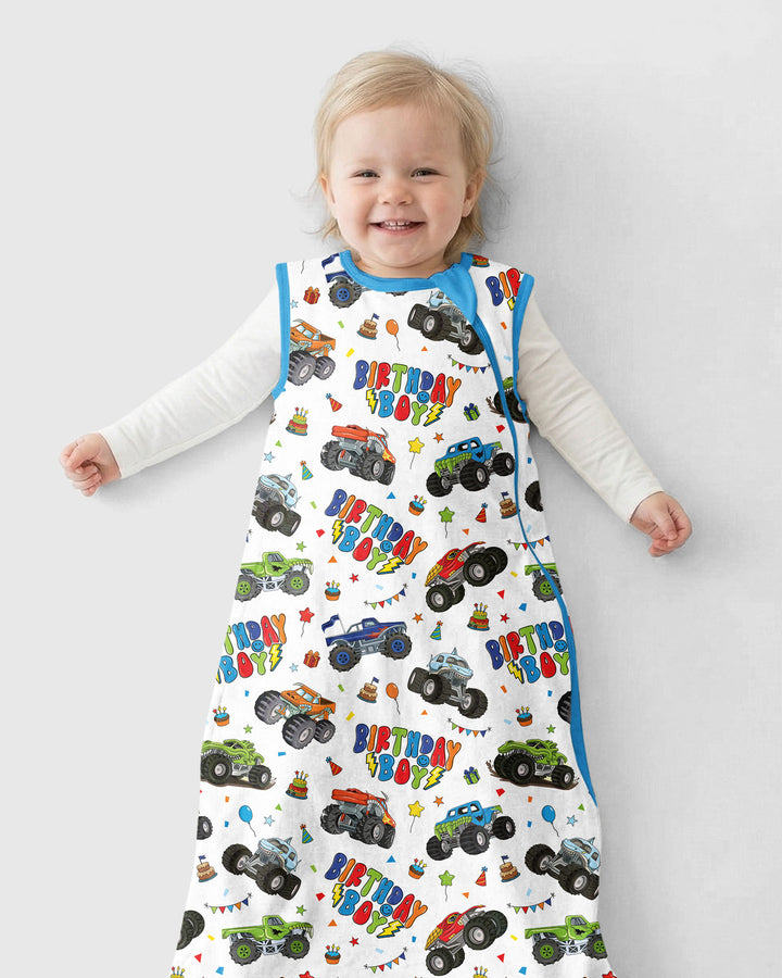 Monster Truck Birthday Boy Bamboo Sleep Bag