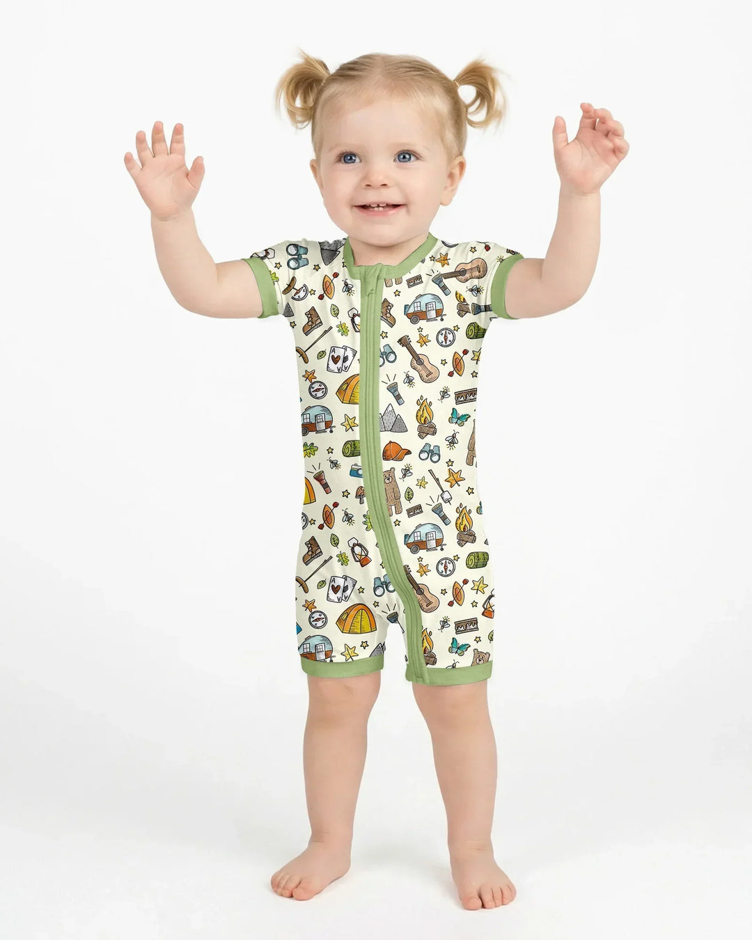 Love Camping Matching Family Bamboo Shorty Zippy
