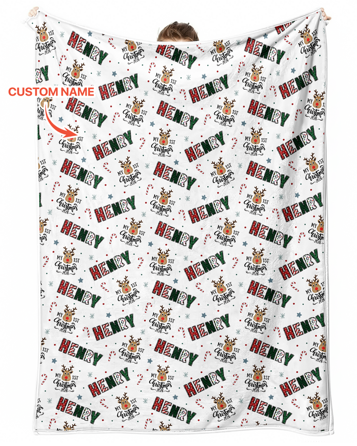 Custom Name "My First Christmas 2025" - Bamboo Blanket (S)