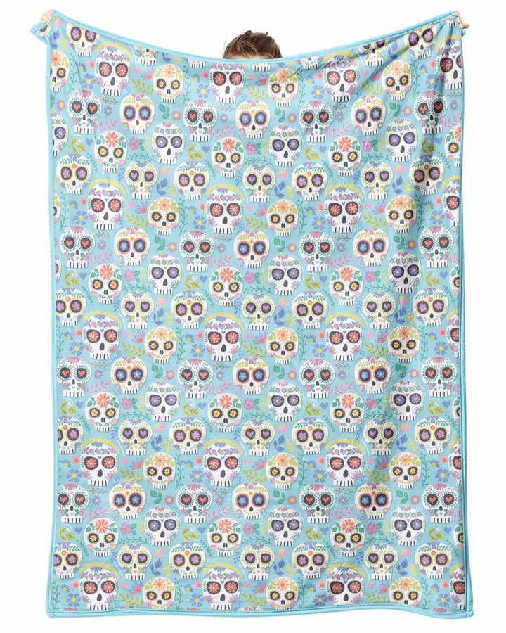 Floral Skull Bamboo Blanket