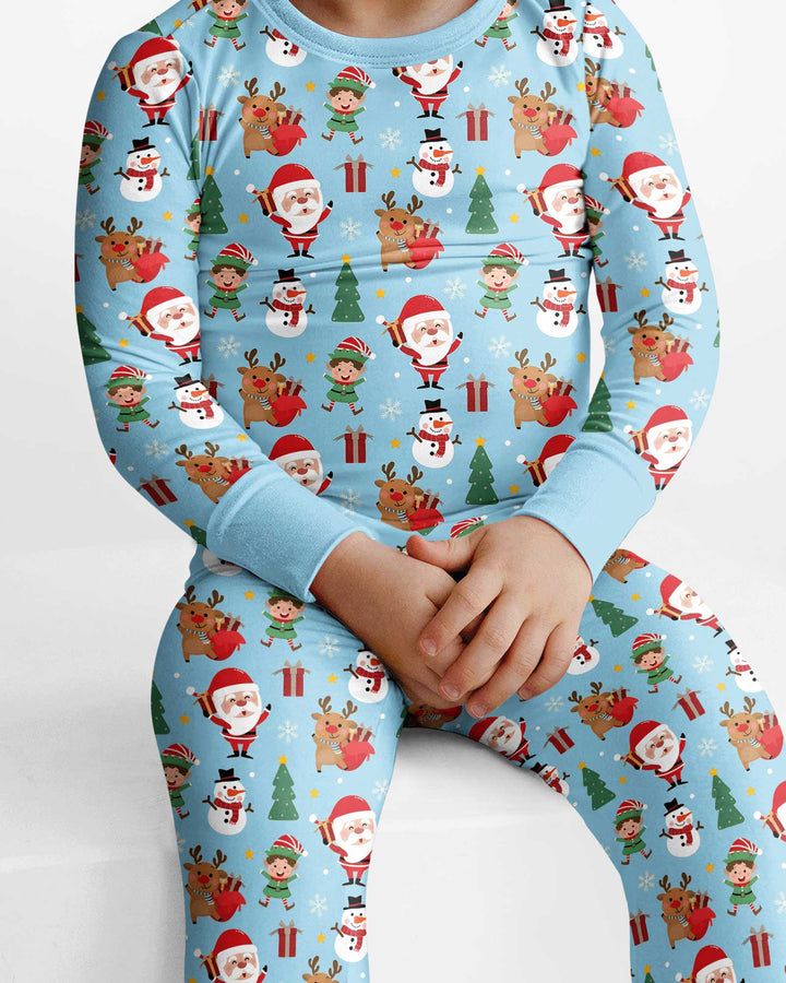 Jolly Holiday Friends Bamboo Two Piece Long Sleeve Pajama Set