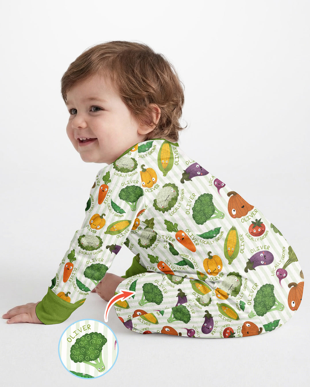 Locally Grown Baby Custom Name Bamboo Convertible Zippy