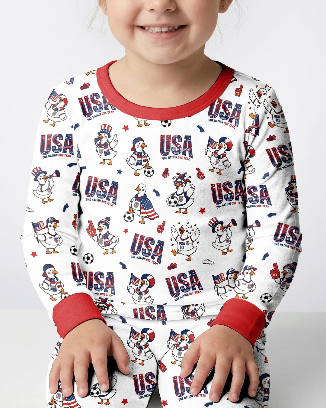 One Nation One Team Bamboo Two Piece Long Sleeve Pajama Set