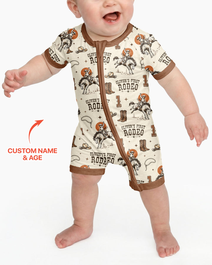 Custom Name Birthday Rodeo Bamboo Shorty Zippy