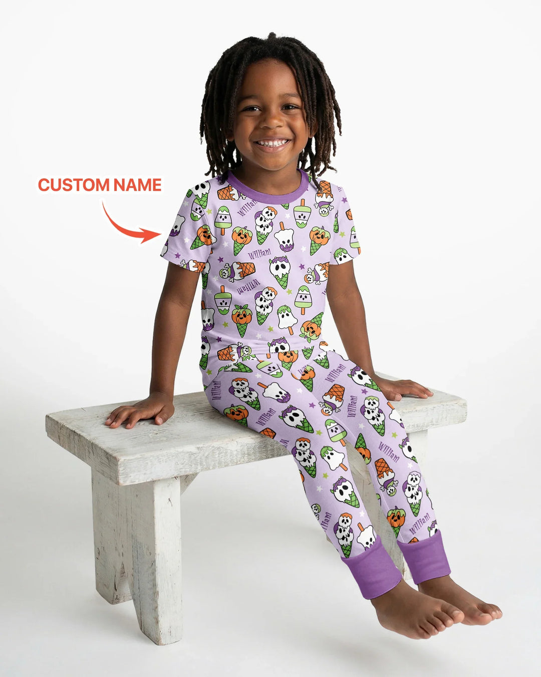 Summerween Ice cream Bamboo Two Piece Short Sleeve Pajama Set