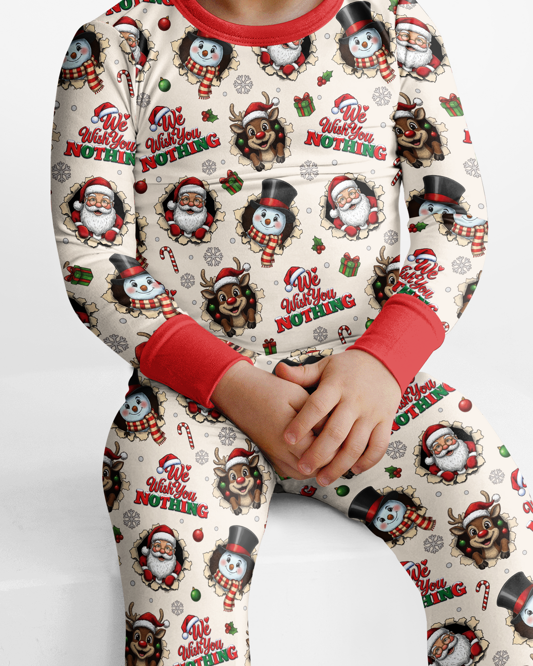 Funny Butt Christmas Squad Bamboo Two Piece Long Sleeve Pajama Set
