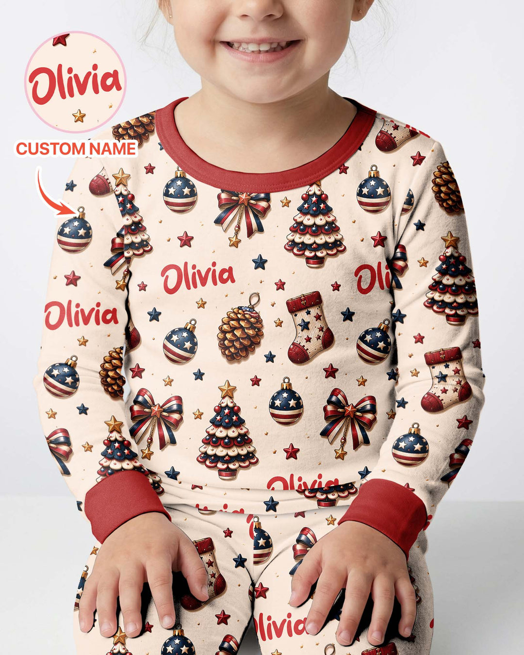 Proud Of American Baby Bamboo Two Piece Long Sleeve Pajama Set