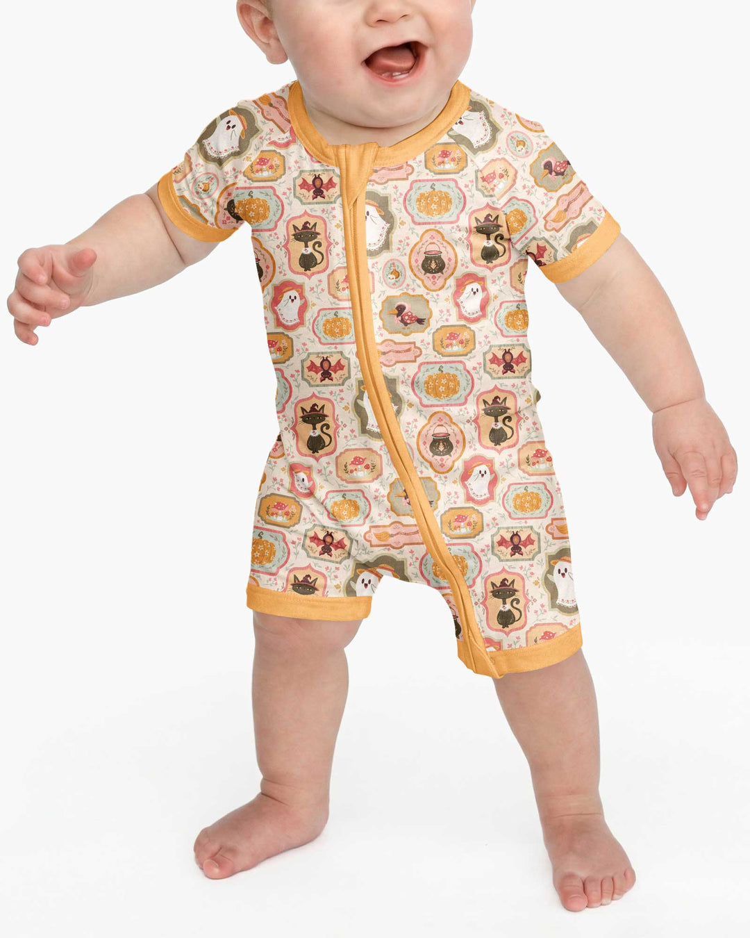 Cute Vintage Magical Cottage Style Halloween Bamboo Shorty Zippy