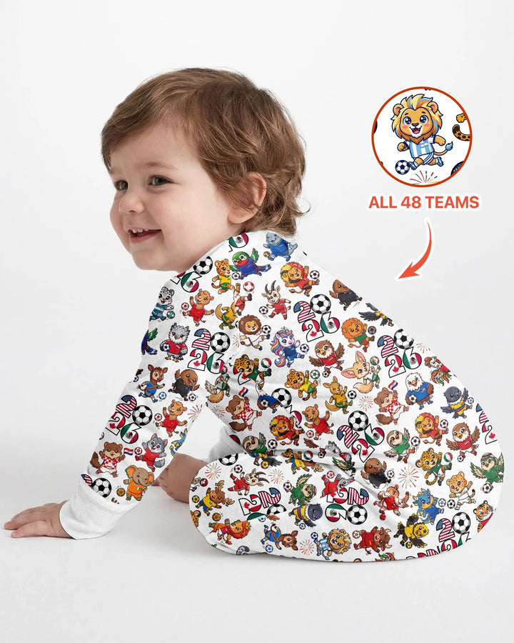 Kawaii Animals Soccer Tour 2026 Family Matching Bamboo Convertible Zippy