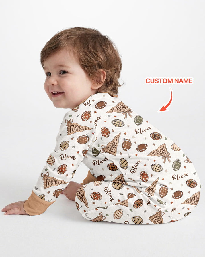 Custom Name Football Fall Season Bamboo Convertible Zippy